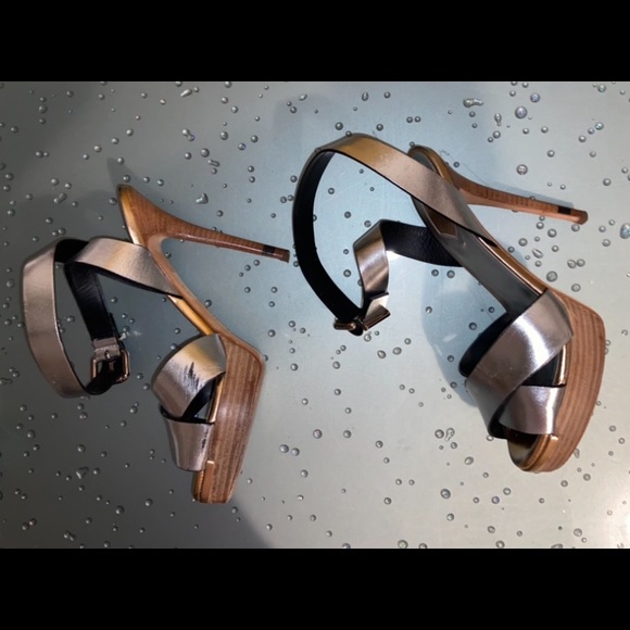 FENDI Leather Platform Ankle Wrap Stilettos Sz 37 - Picture 5 of 13